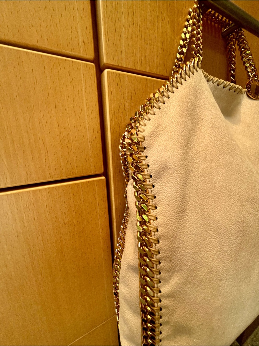 Stella McCartney Falabella Fold-Over Tote Cream Vegan with Gold - Picture 7 of 16